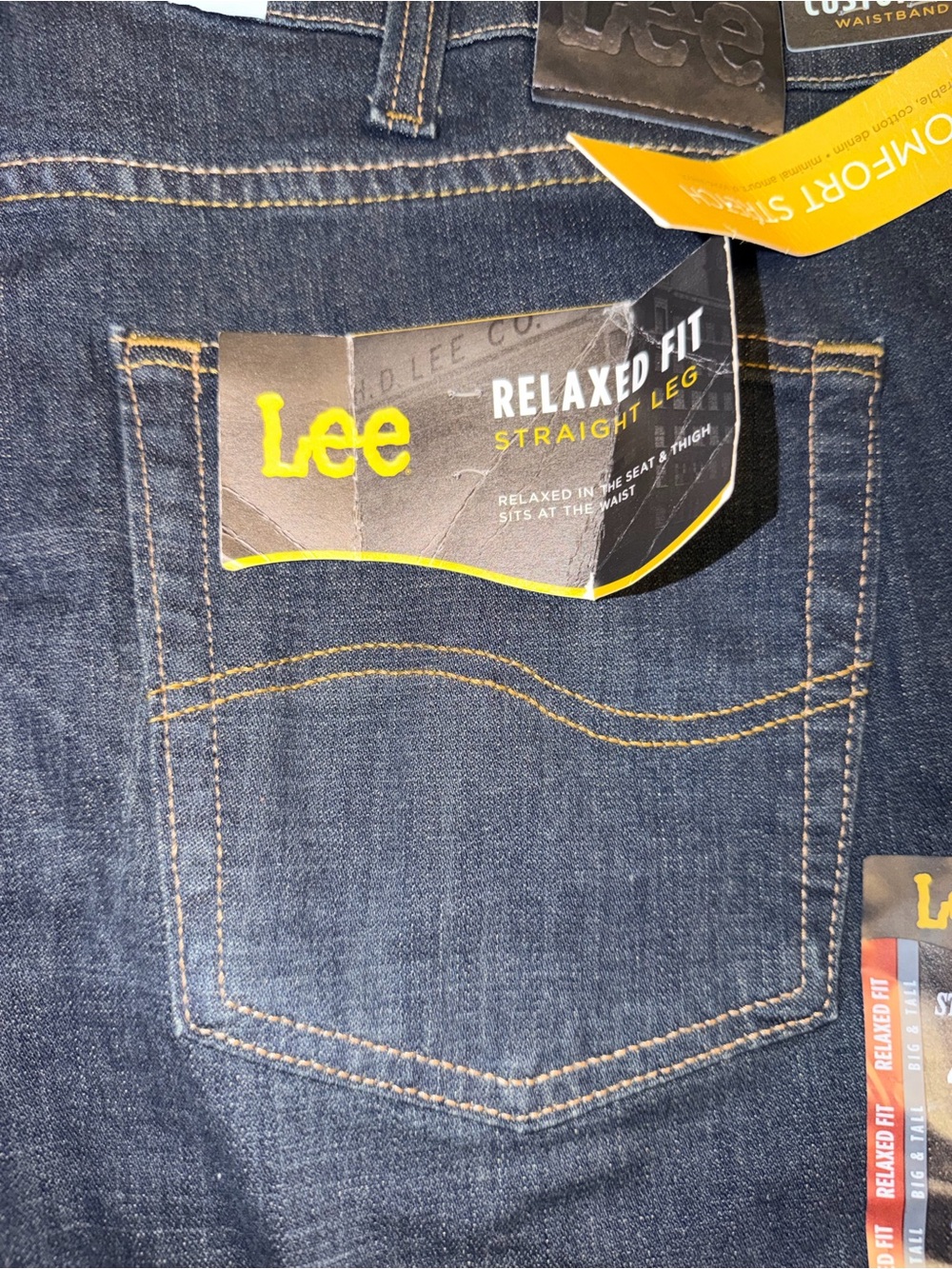 NWT Lee big and tall 48x30 Relaxed Fit Jeans Men's 48x30 dark wash denim